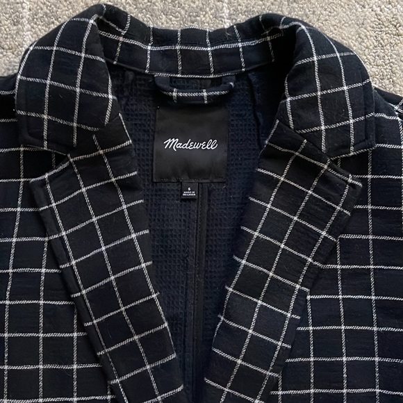 Madewell Waffleback Shaw Blazer in Windowpane, size S - Picture 6 of 6